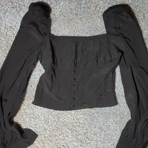 Black button up top